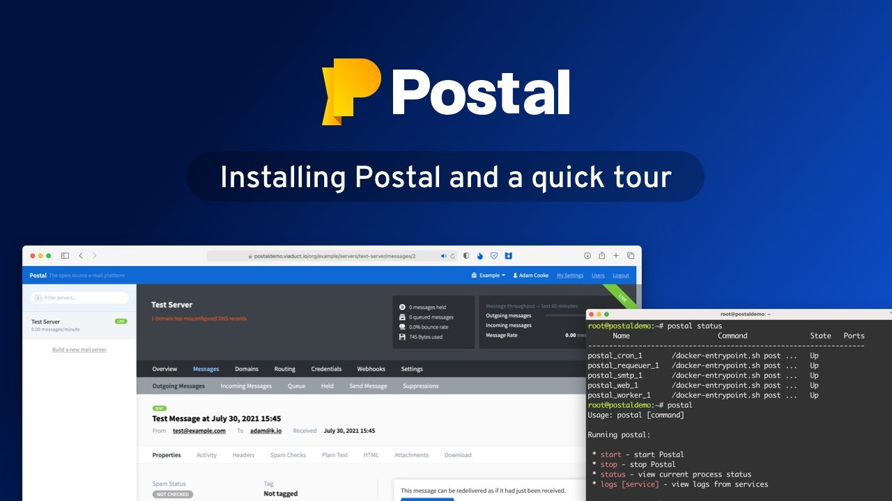 Installing Postal and a quick tour