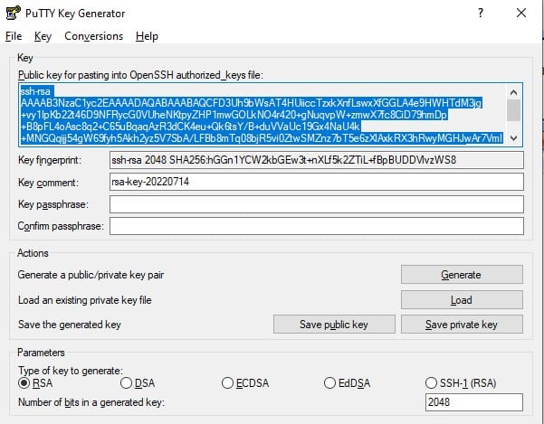 How to generate Linux server-compatible public keys with PuttyGen | generar clave publica puttygen 2