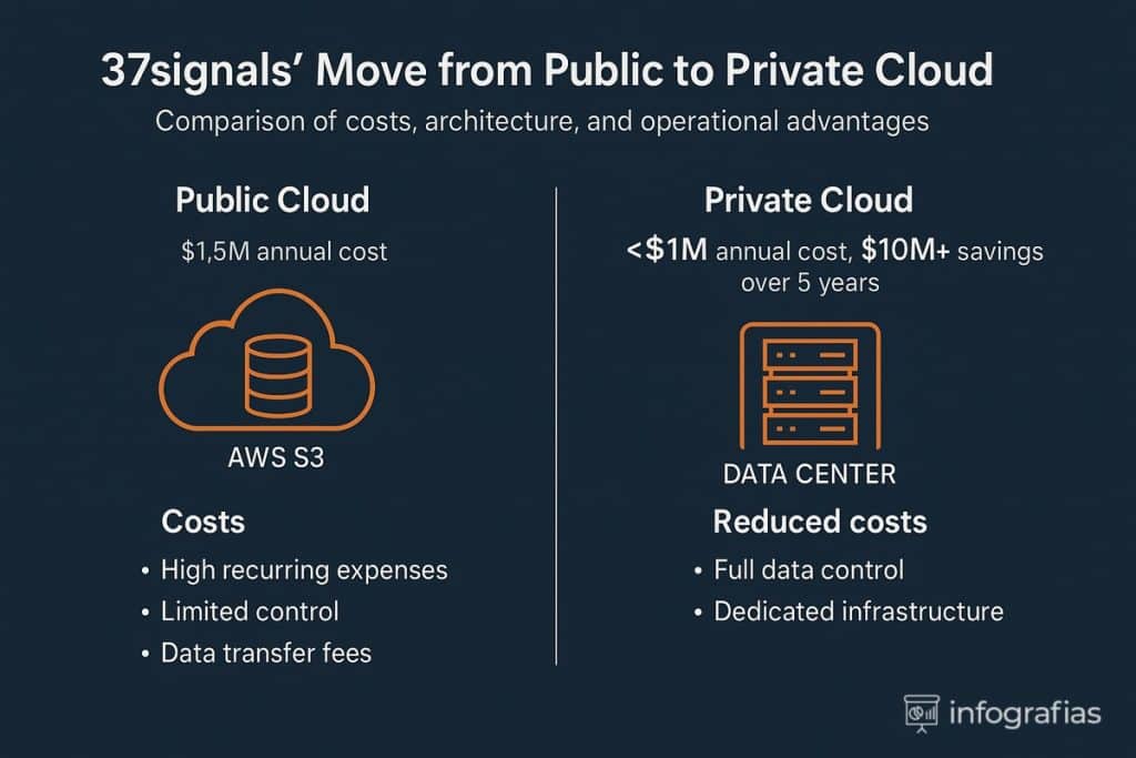 37signals Says Goodbye to AWS: Full S3 Migration and $10M in Projected Savings | move public to private cloud