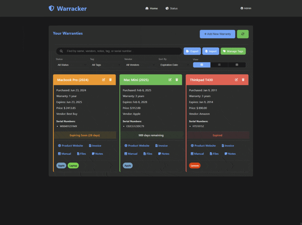 Warracker: The Open-Source App That Brings Order to Warranty Chaos Warracker: The Open-Source App That Brings Order to Warranty Chaos | demo Warracker
