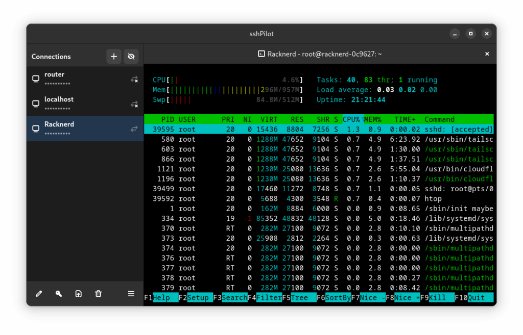 sshPilot: the modern SSH connection manager that lets admins retire their sticky notes | sshpilot htop