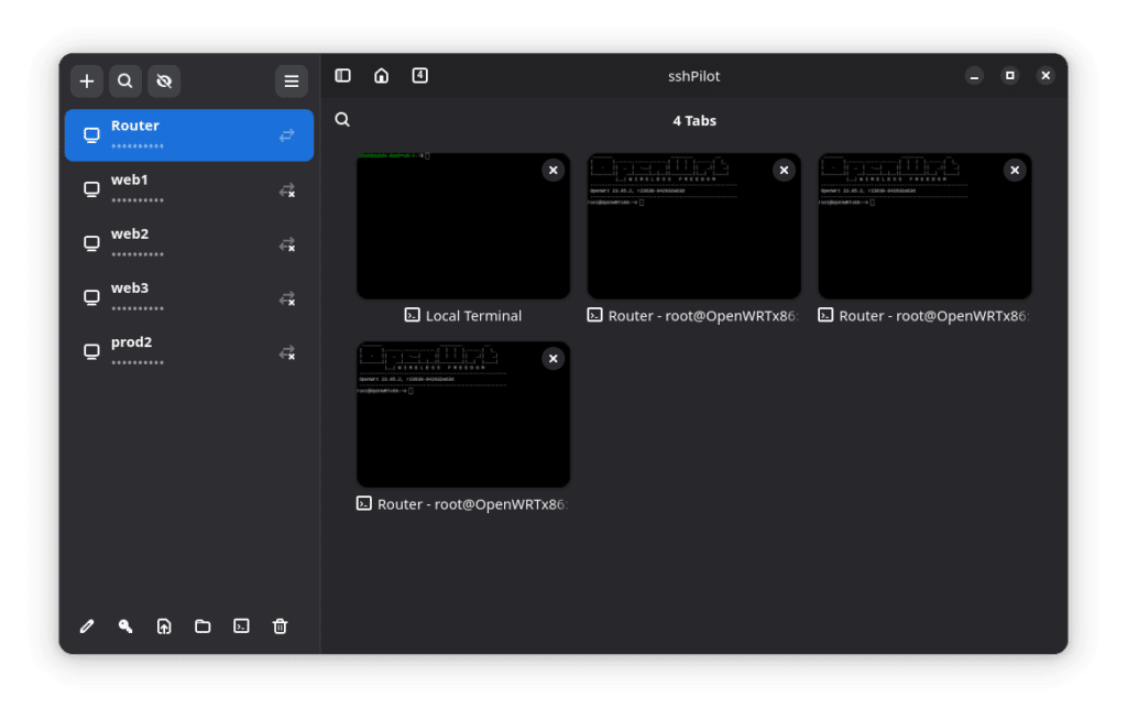 sshPilot: the modern SSH connection manager that lets admins retire their sticky notes | sshpilot tab overview
