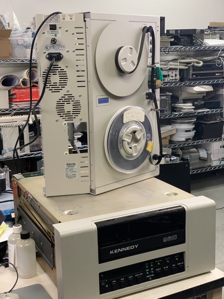 Back from the dead: University of Utah recovers a 1973 tape believed to hold the only complete known copy of UNIX v4 | utah unix v4 tape in reader